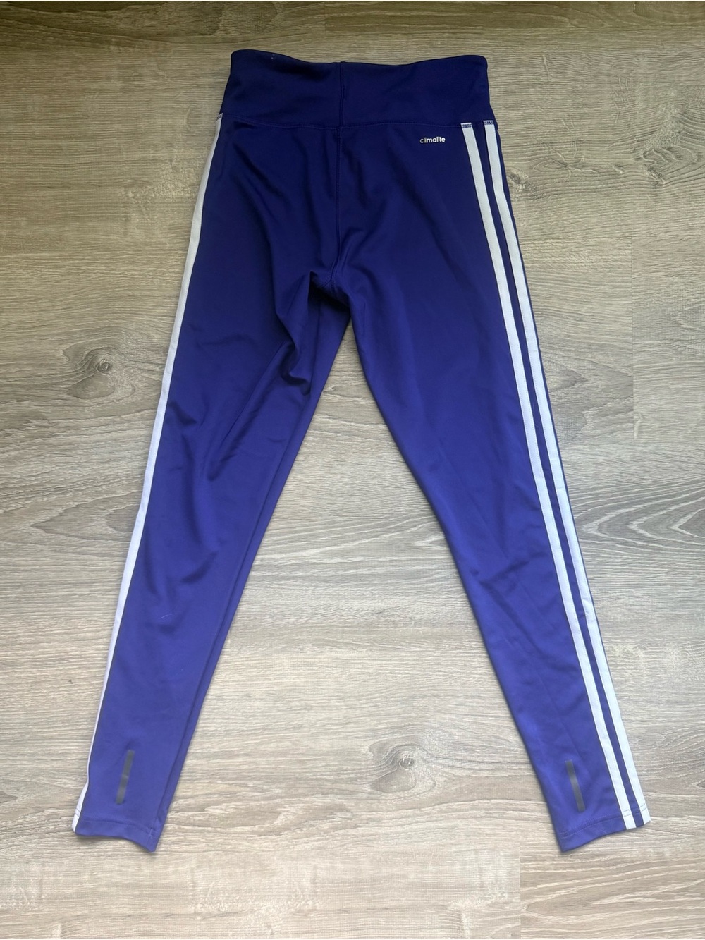 adidas Women’s XS High-Waist Athletic Leggings Royal Blue/White Interior Pocket - Picture 6 of 9